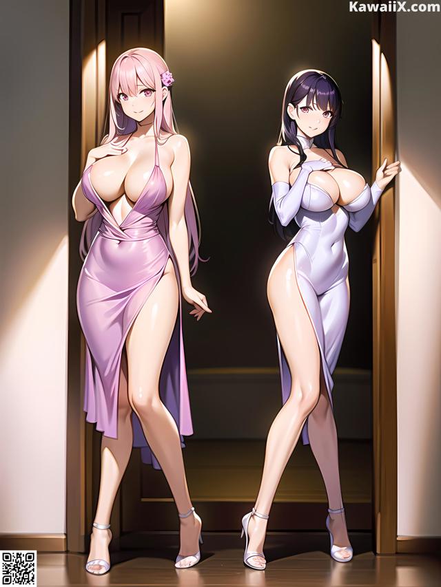 Hentai - 华彩繁花 Set 2 20230602 Part 13 No.08da3a A couple of women standing next to each other in a room.